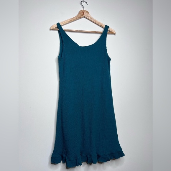 Vintage Victoria’s Secret Gold Label Mini Dress Green Thermal Lettuce Hem Small - Picture 7 of 7